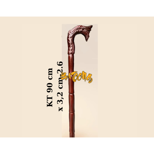 Gậy chống gỗ keo đầu rồng dành cho người già kt 90cm